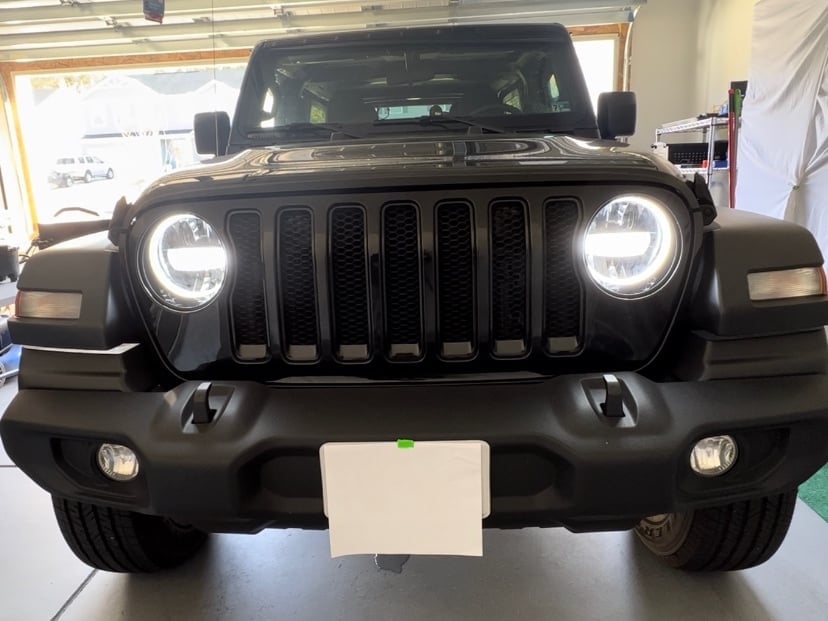 Raxiom Axial Series 9-Inch LED Headlights; Black Housing; Clear Lens (18-25 Jeep Wrangler JL w/ Factory Halogen Headlights)