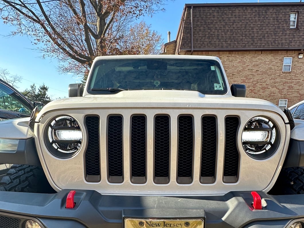 Raxiom Axial Series 9-Inch LED Headlights; Black Housing; Clear Lens (18-25 Jeep Wrangler JL w/ Factory Halogen Headlights)
