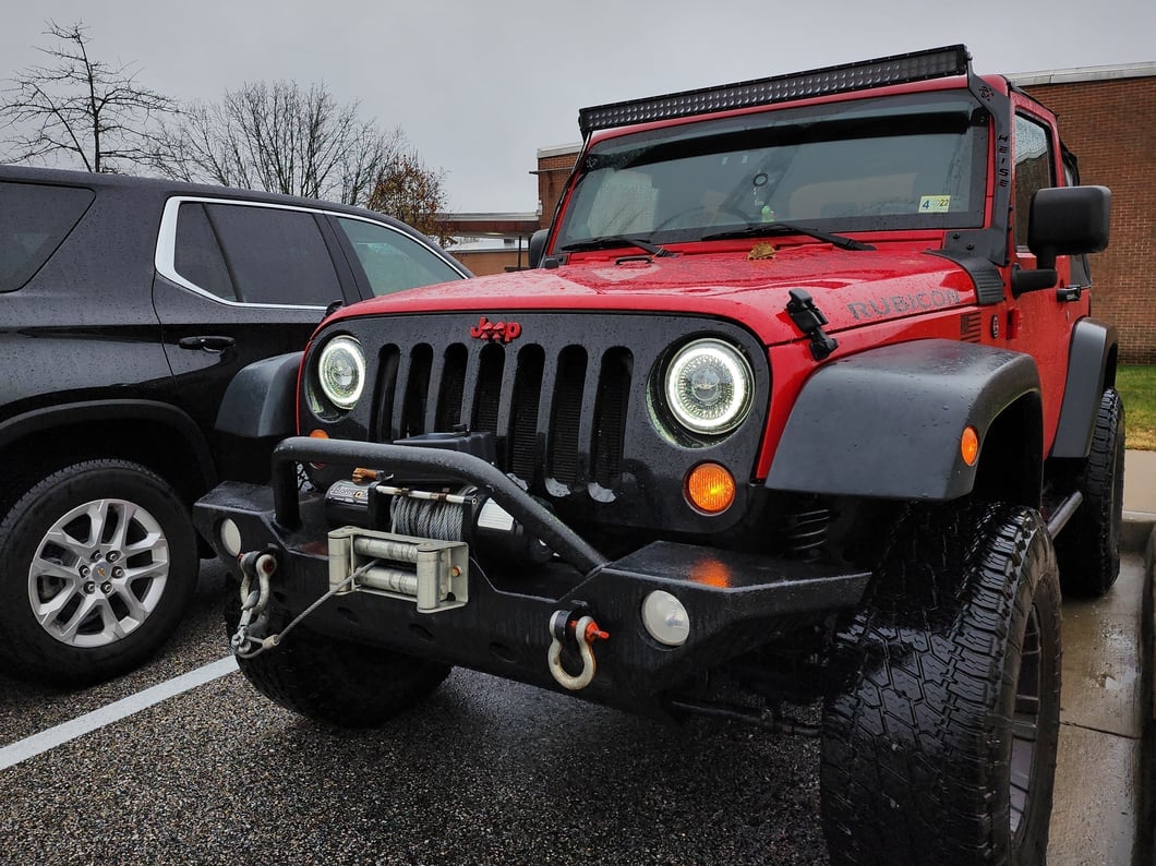 Raxiom Axial Series 7-Inch Dragon Eye LED Headlights; Black Housing; Clear Lens (07-18 Jeep Wrangler JK)