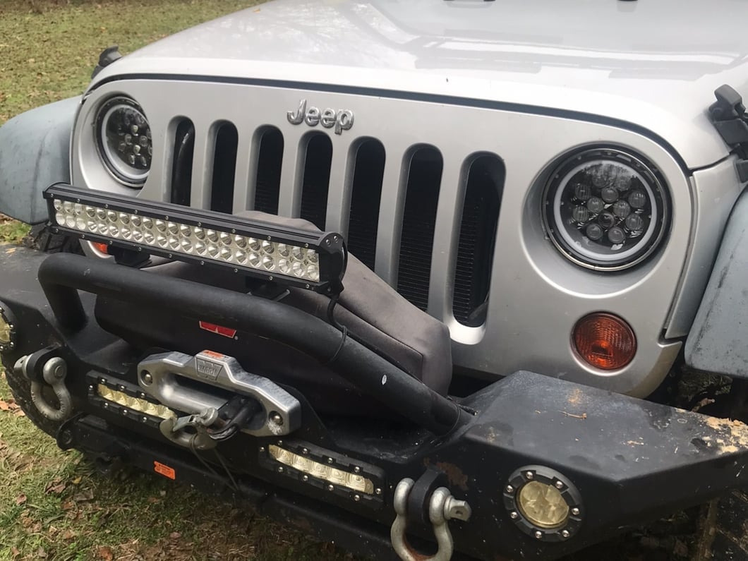 Raxiom Axial Series Spider LED Headlights with Amber DRL and Angel Eye Halo; Black Housing; Clear Lens (07-18 Jeep Wrangler JK)