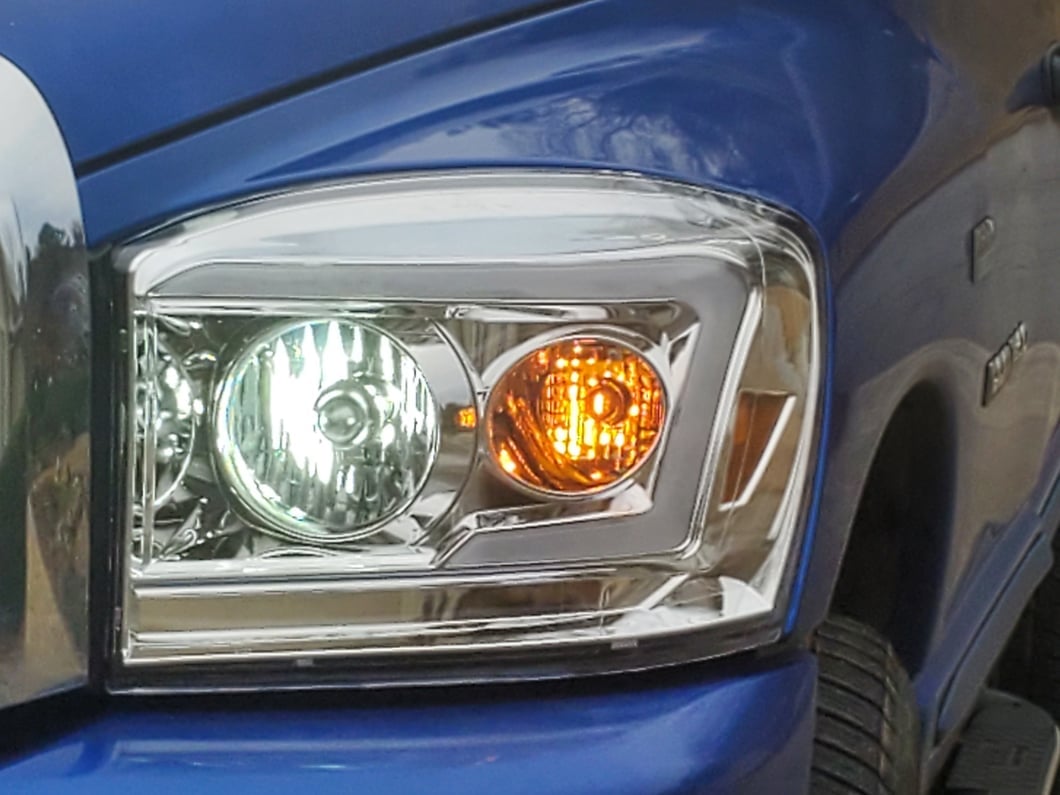 Raxiom Axial Series LED DRL Projector Headlights; Chrome Housing; Clear Lens (06-08 RAM 1500)