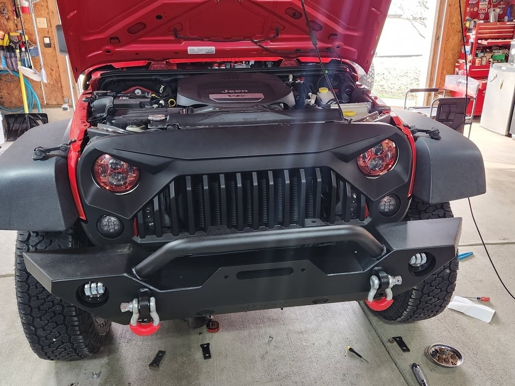 Raxiom 7-Inch LED Headlights; Red Housing; Clear Lens (07-18 Jeep Wrangler JK)