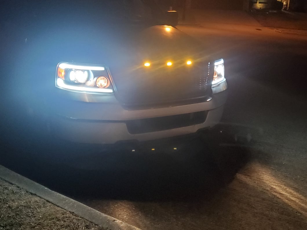 Raxiom Axial Series Projector Headlights with LED Bar; Black Housing; Clear Lens (04-08 F-150)