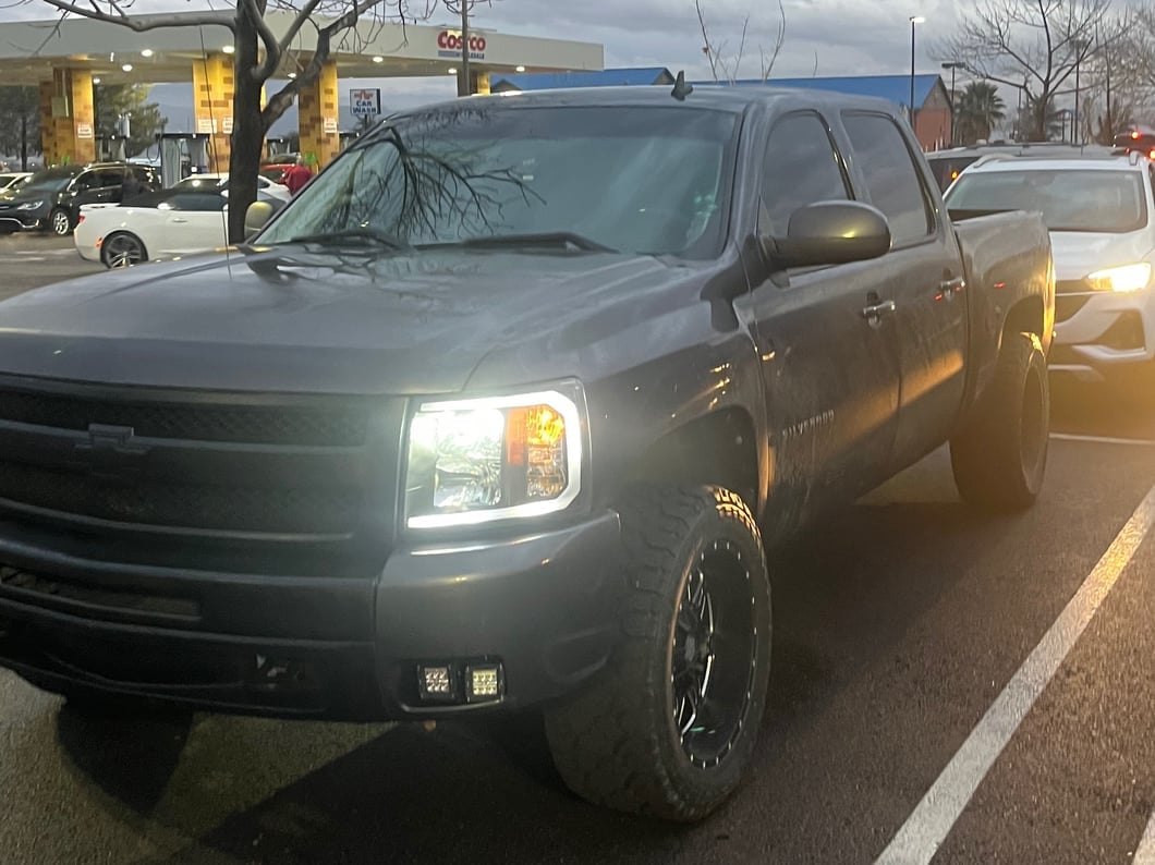 Raxiom Axial Series Headlights with LED Bar; Black Housing; Clear Lens (07-13 Silverado 1500)