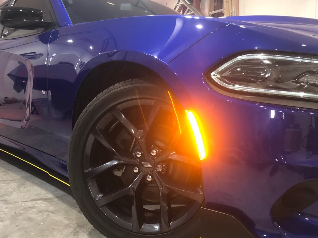 Raxiom Axial Series LED Side Marker Lights; Clear (15-23 Charger, Excluding Widebody)