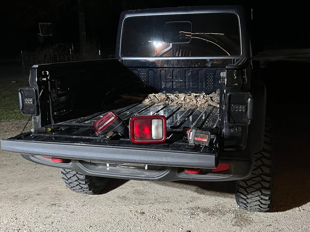 Raxiom Axial Series LED Tail Lights; Black Housing; Smoked Lens (20-25 Jeep Gladiator JT w/ Factory Halogen Tail Lights & w/o Blind Spot Detection))
