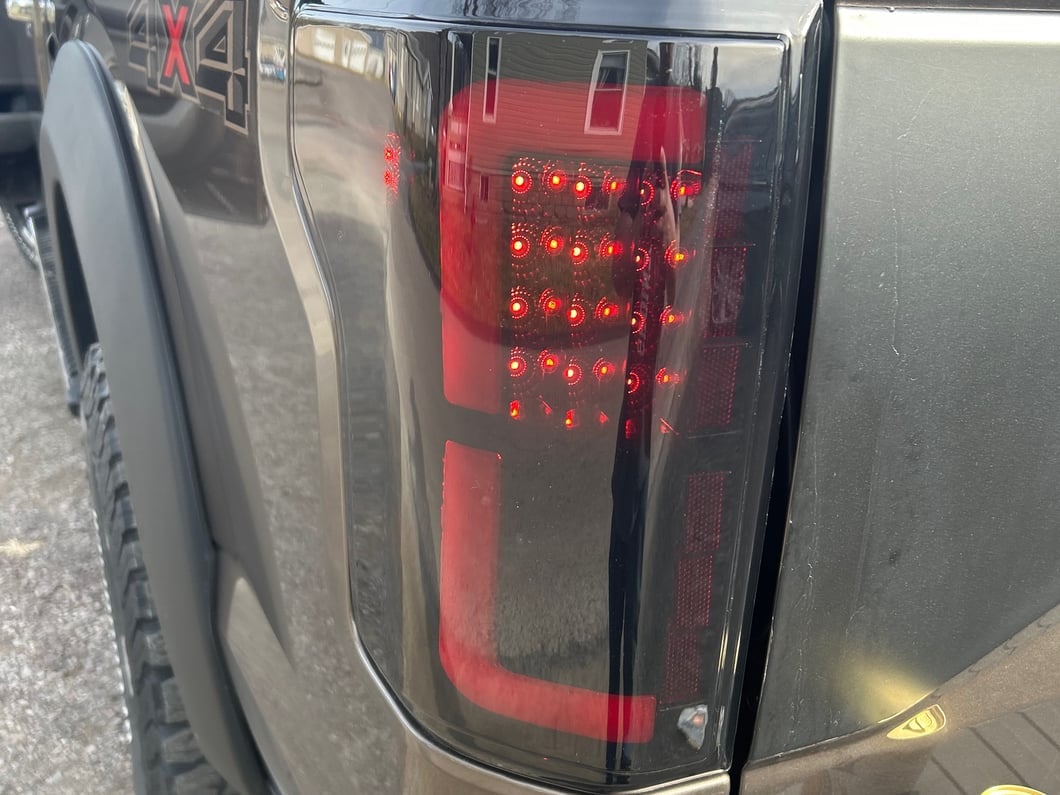 Raxiom Axial Series LED Tail Lights; Black Housing; Smoked Lens (15-17 F-150 w/ Factory Halogen Tail Lights)