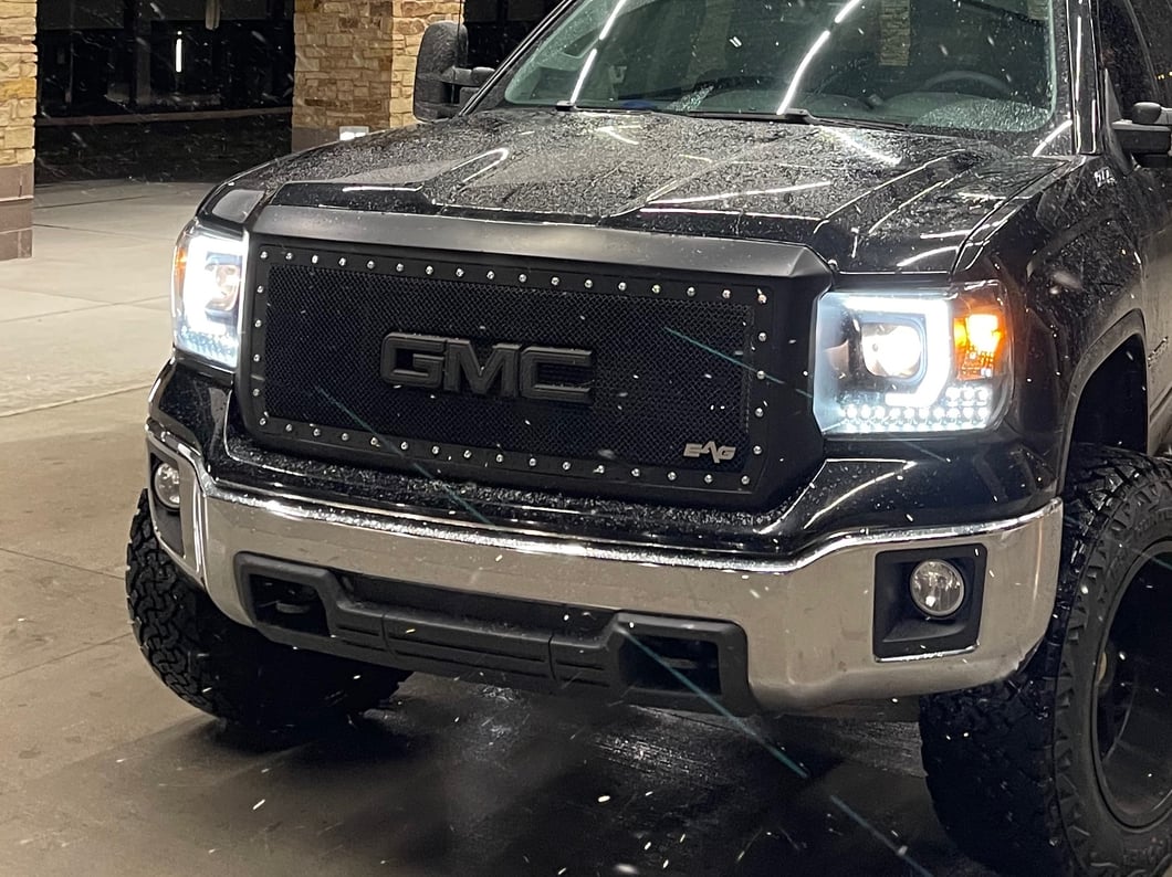 Raxiom Axial Series Projector Headlights; Black Housing; Clear Lens (14-15 Sierra 1500 w/ Factory Halogen Headlights)