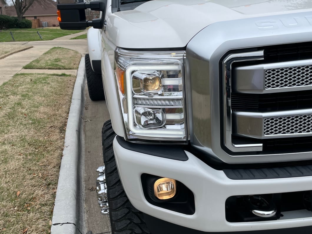 Raxiom LED Projector Headlights with Switchback Turn Signals; Chrome Housing; Clear Lens (11-16 F-350 Super Duty)