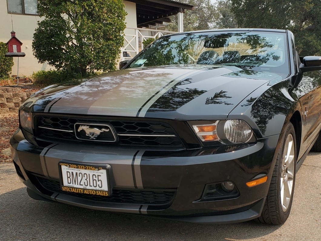 Raxiom Axial Series OEM Style Replacement Headlights; Black Housing with Chrome Accents; Clear Lens (10-12 Mustang w/ Factory Halogen Headlights)