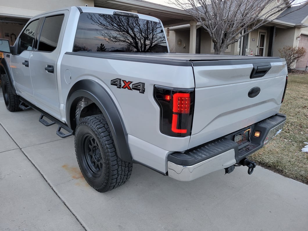 Raxiom Axial Series LED Tail Lights; Black Housing; Smoked Lens (15-17 F-150 w/ Factory Halogen Tail Lights)
