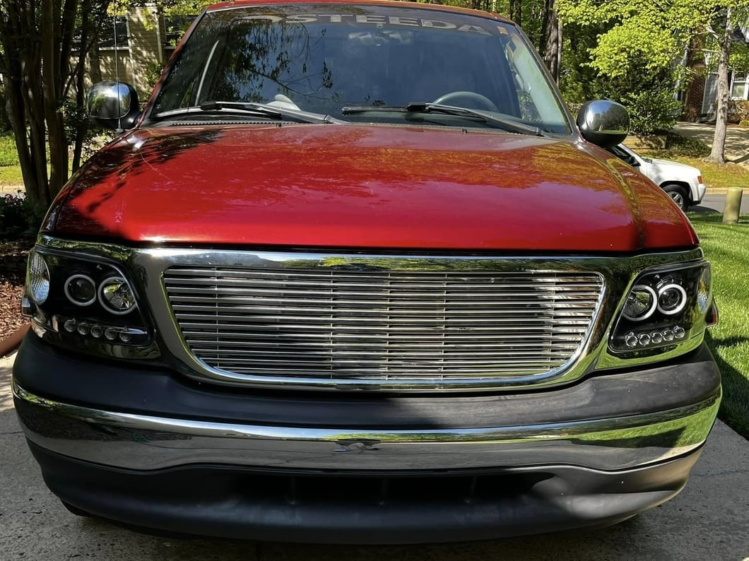 Raxiom Super White LED Halo Projector Headlights; Black Housing; Clear Lens (97-03 F-150)