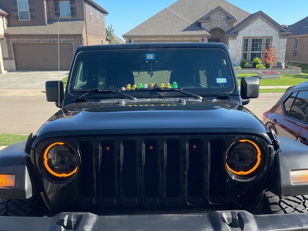 Raxiom Axial Series 9-Inch Angel Eye LED Headlights; Black Housing; Clear Lens (18-25 Jeep Wrangler JL)