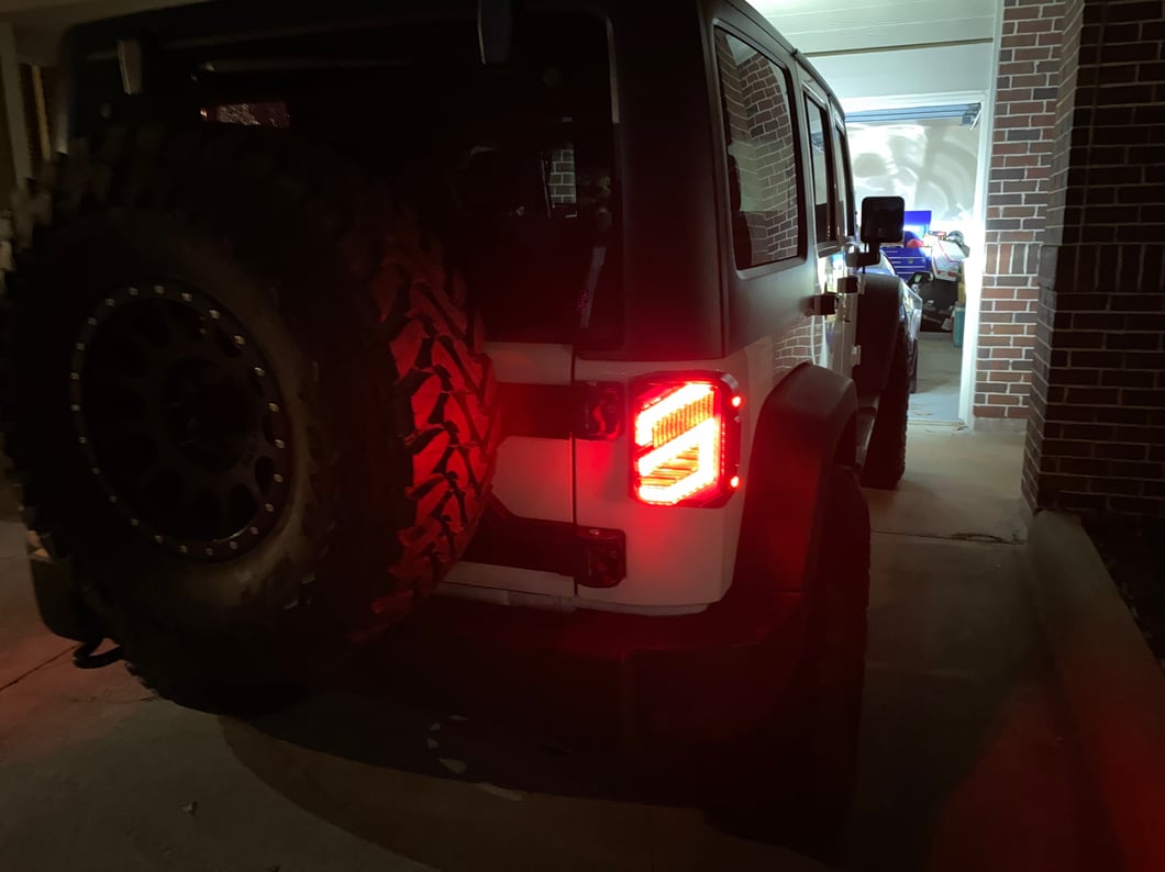 Raxiom Axial Series Trident LED Tail Lights; Black Housing; Smoked Lens (07-18 Jeep Wrangler JK)
