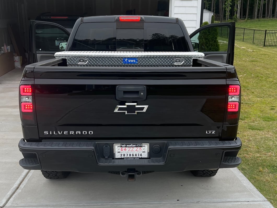 Raxiom Axial Series LED Tail Lights; Black Housing; Smoked Lens (16-18 Silverado 1500 w/ Factory Halogen Tail Lights)