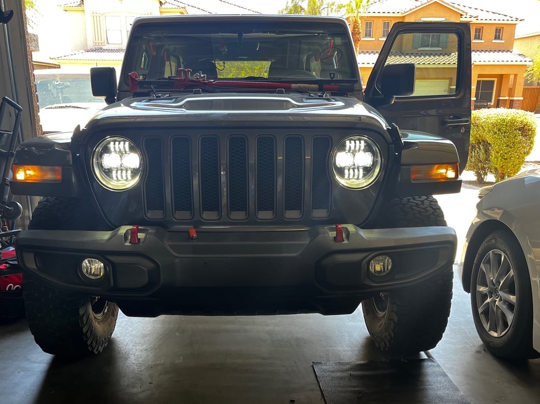 Raxiom Axial Series 9-Inch Angel Eye LED Headlights; Black Housing; Clear Lens (18-25 Jeep Wrangler JL)
