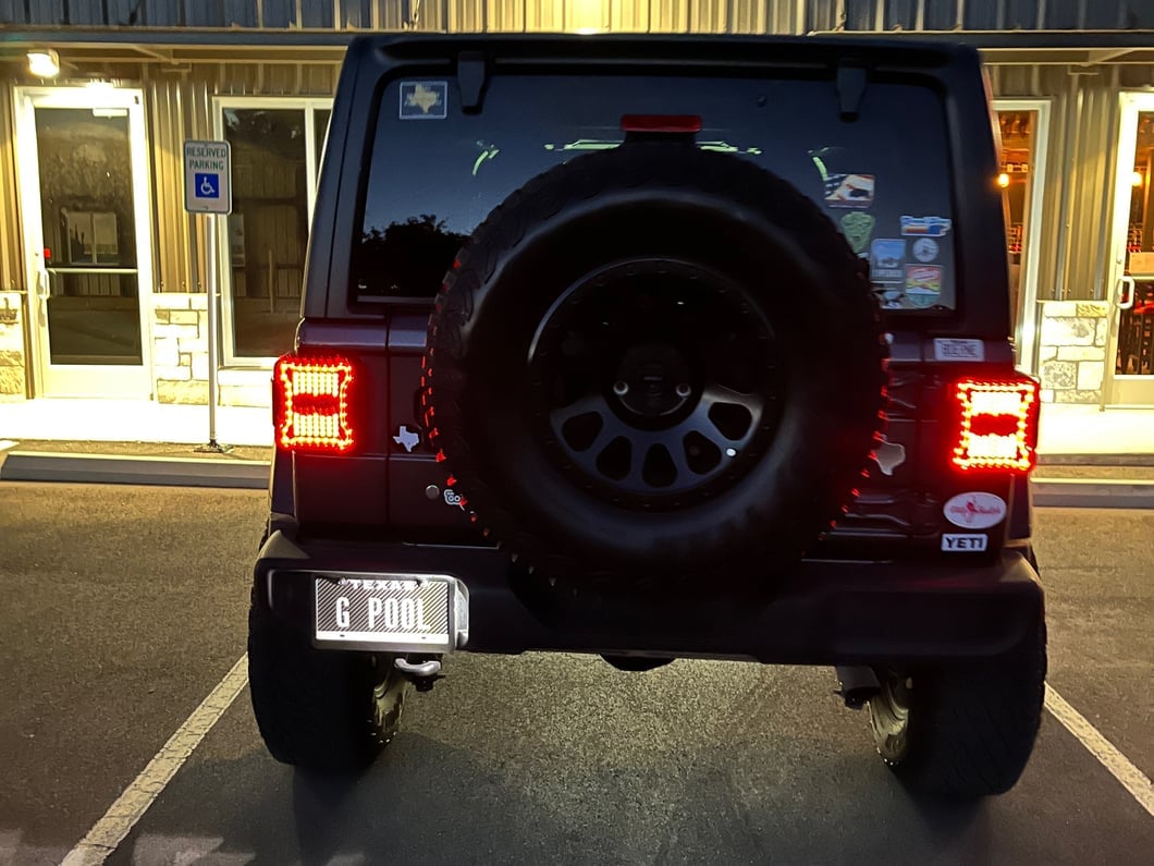 Raxiom Axial Series Linear LED Tail Lights; Black Housing; Smoked Lens (18-25 Jeep Wrangler JL w/ Factory Halogen Tail Lights & w/o Blind Spot Detection)