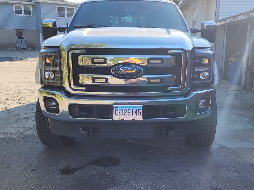 Raxiom LED Projector Headlights with Switchback Turn Signals; Black Housing; Clear Lens (11-16 F-350 Super Duty)