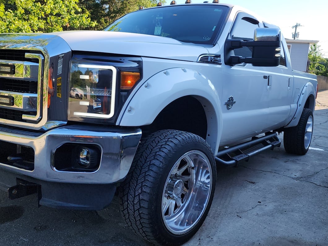 Raxiom LED Projector Headlights with Switchback Turn Signals; Black Housing; Clear Lens (11-16 F-350 Super Duty)