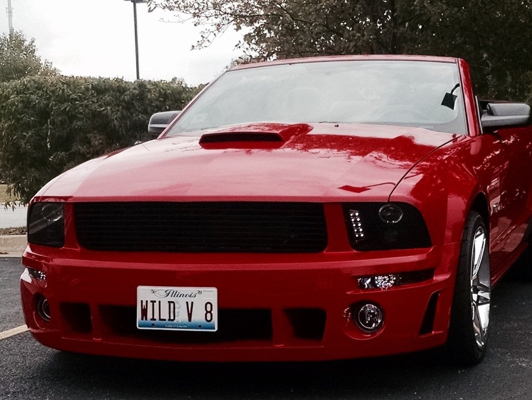 Raxiom LED Halo Projector Headlights; Black Housing; Clear Lens (05-09 Mustang w/ Factory Halogen Headlights, Excluding GT500)