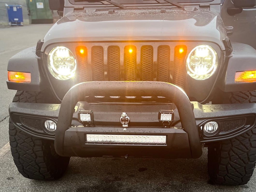 Raxiom Axial Series 9-Inch Angel Eye LED Headlights; Black Housing; Clear Lens (18-25 Jeep Wrangler JL)