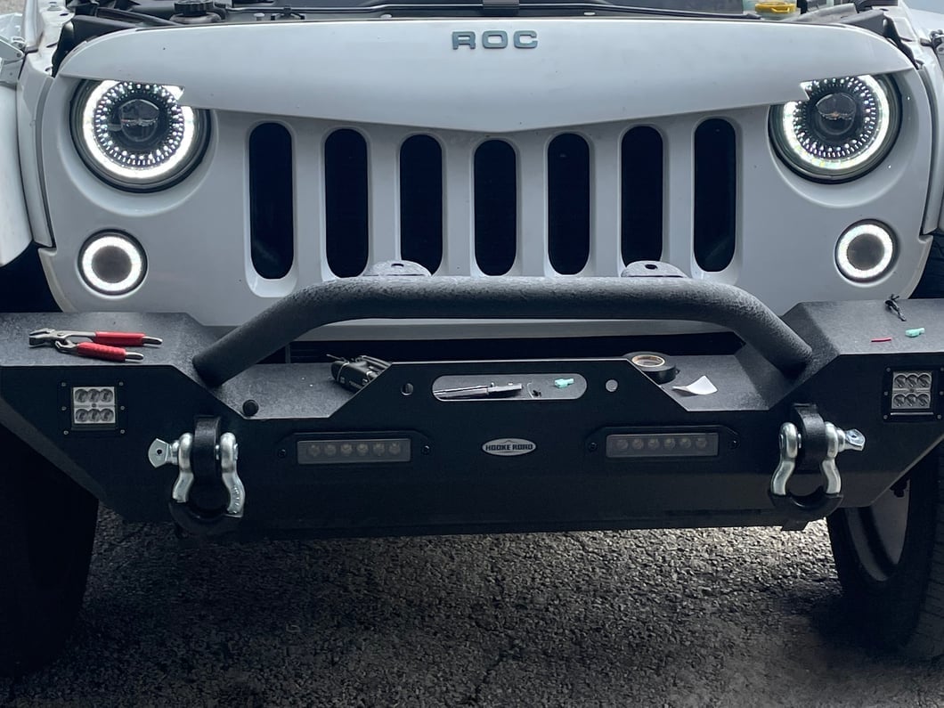 Raxiom Axial Series 7-Inch Dragon Eye LED Headlights; Black Housing; Clear Lens (07-18 Jeep Wrangler JK)
