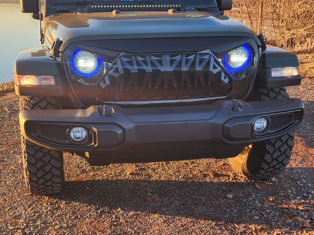 Raxiom Axial Series 9-Inch LED Headlights with RGB Halo; Black Housing; Clear Lens (20-25 Jeep Gladiator JT)