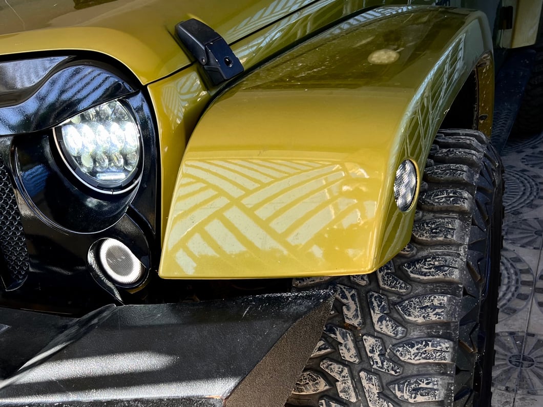 Raxiom Axial Series White LED Side Marker Lights; Smoked (07-18 Jeep Wrangler JK)
