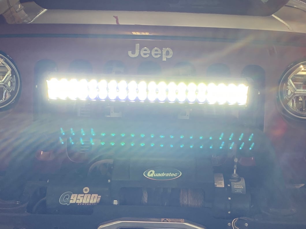 Raxiom Axial Series 20-Inch Dual-Row LED Light Bar; Combo Beam (Universal; Some Adaptation May Be Required)