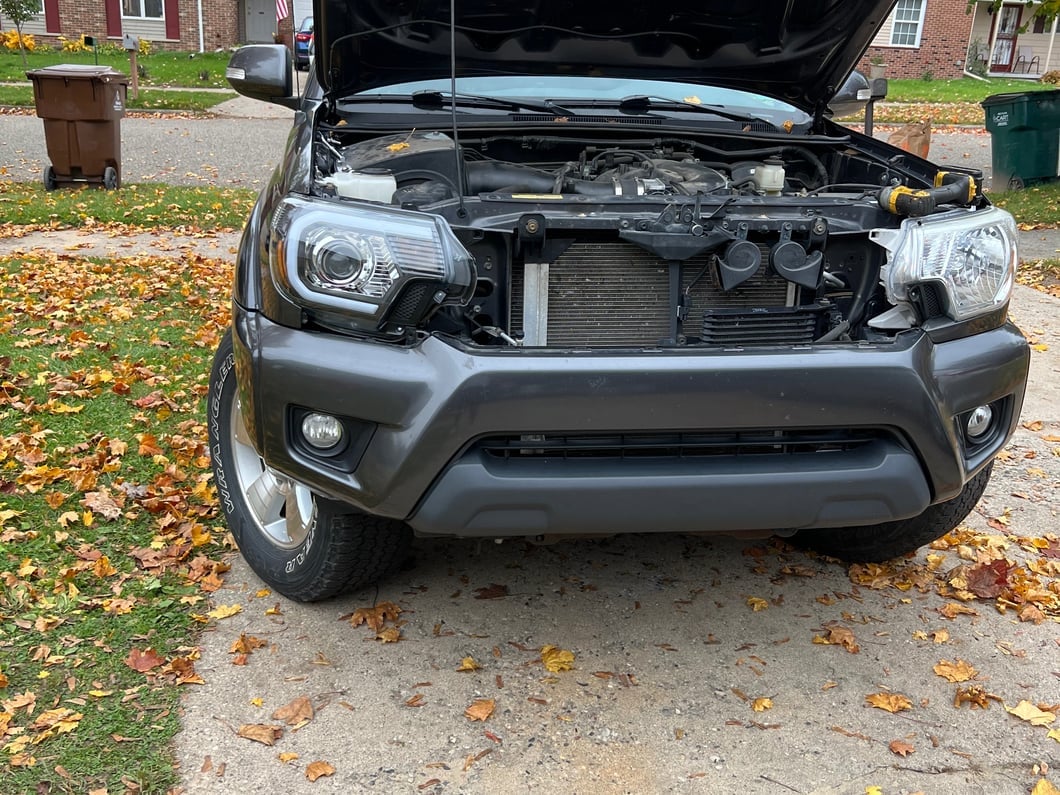 Raxiom Axial Series Projector Headlights with LED Bar; Black Housing; Clear Lens (12-15 Tacoma)