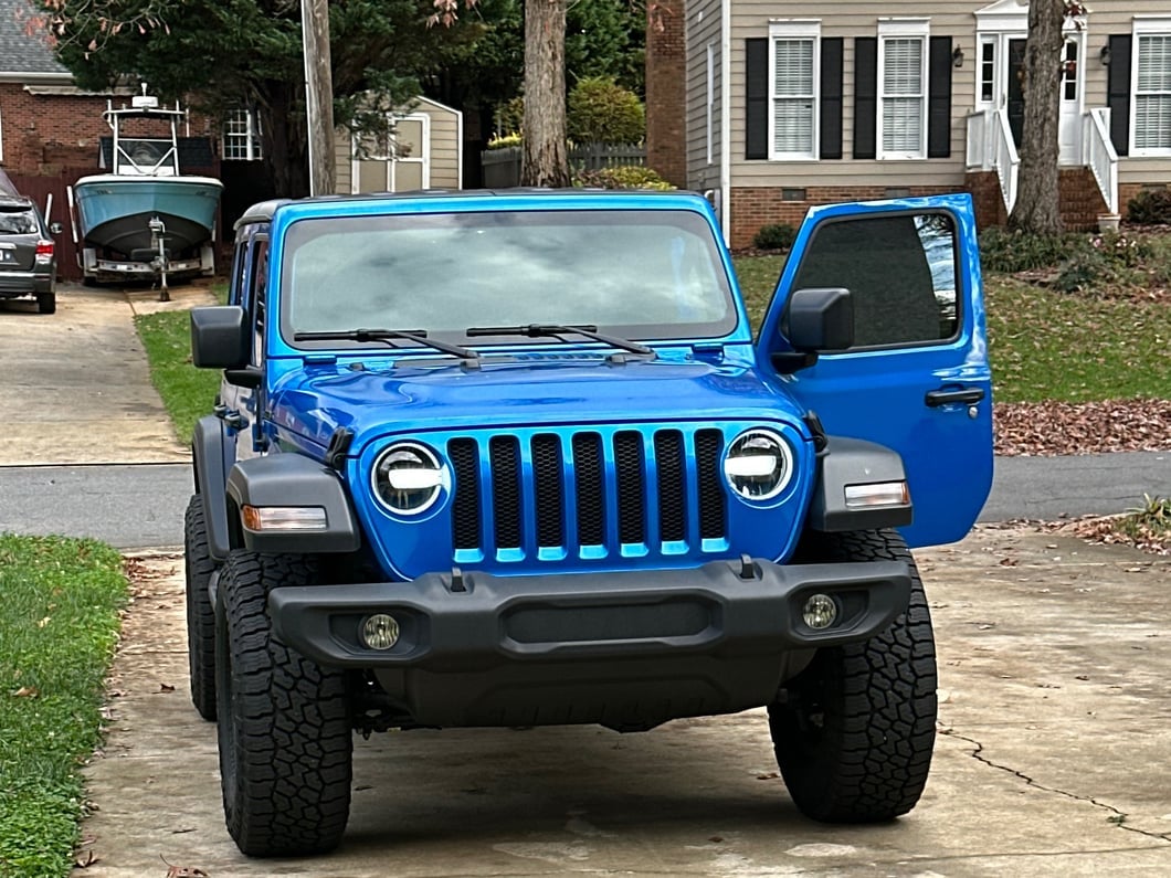 Raxiom Axial Series 9-Inch LED Headlights; Black Housing; Clear Lens (18-25 Jeep Wrangler JL w/ Factory Halogen Headlights)
