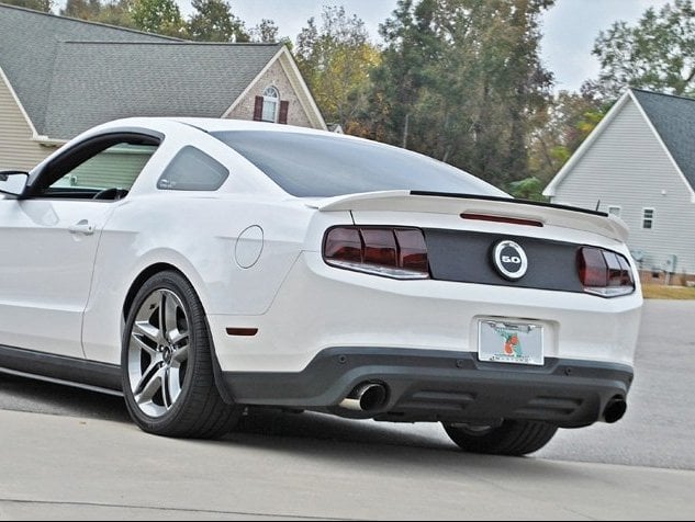 Raxiom Aero Tail Lights; Black Housing; Smoked Lens (10-12 Mustang)