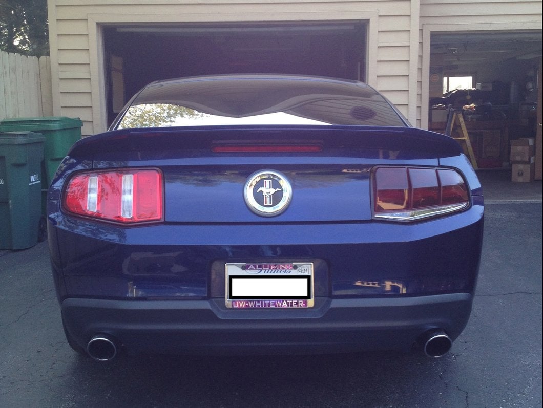 Raxiom Aero Tail Lights; Black Housing; Smoked Lens (10-12 Mustang)