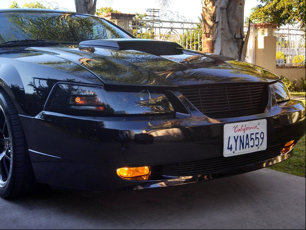 Raxiom Axial Series Projector Headlights; Black Housing; Smoked Lens (99-04 Mustang)
