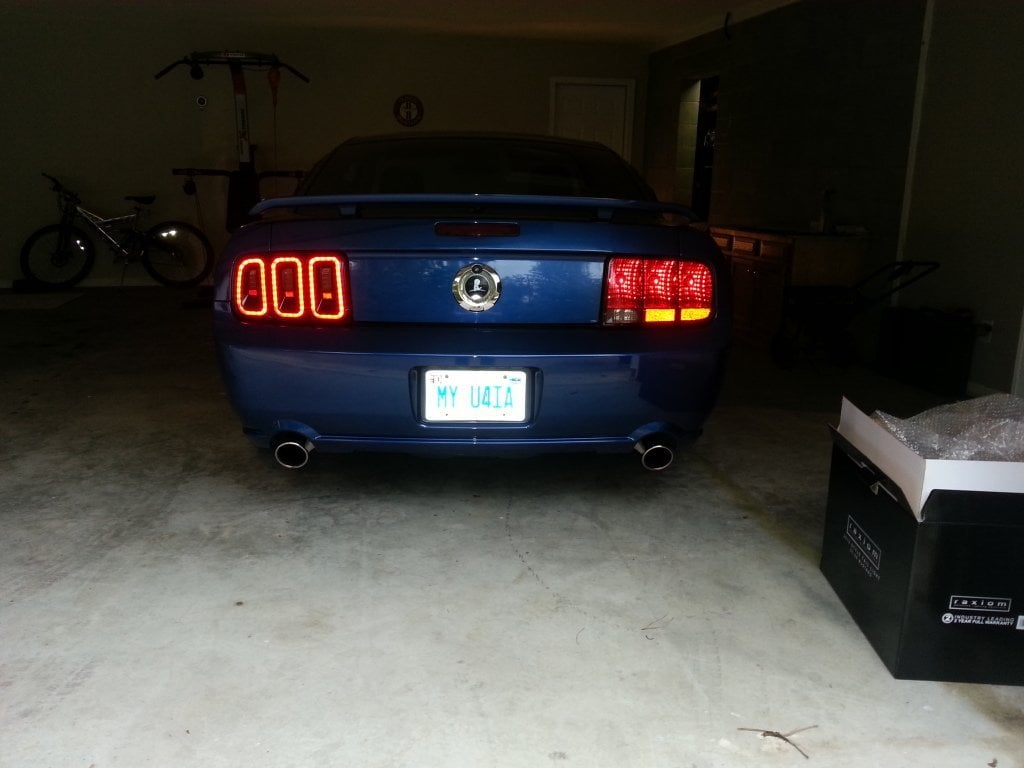 Raxiom Gen5 Tail Lights; Black Housing; Smoked Lens (05-09 Mustang)