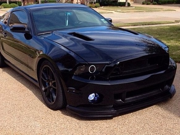 Raxiom LED Halo Projector Headlights; Black Housing; Smoked Lens (13-14 Mustang w/ Factory HID Headlights)