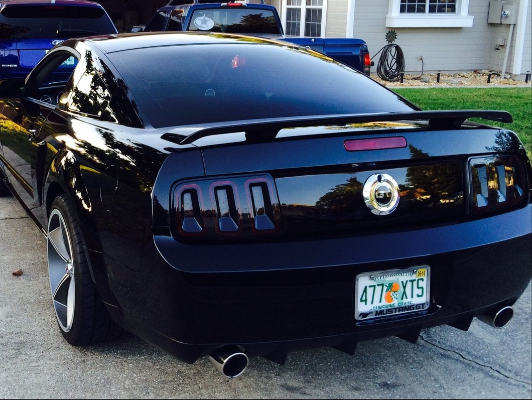 Raxiom Gen5 Tail Lights; Black Housing; Smoked Lens (05-09 Mustang)