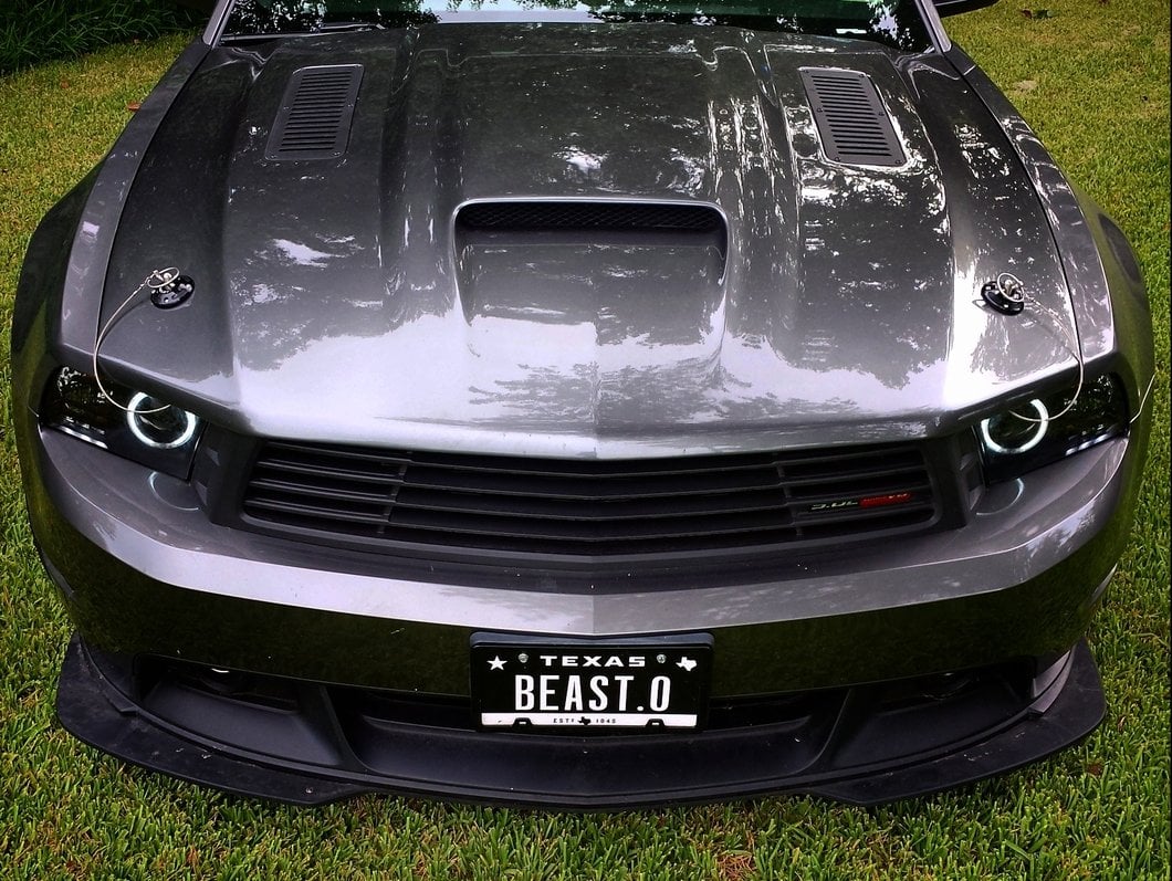 Raxiom LED Halo Projector Headlights; Black Housing; Smoked Lens (13-14 Mustang w/ Factory HID Headlights)