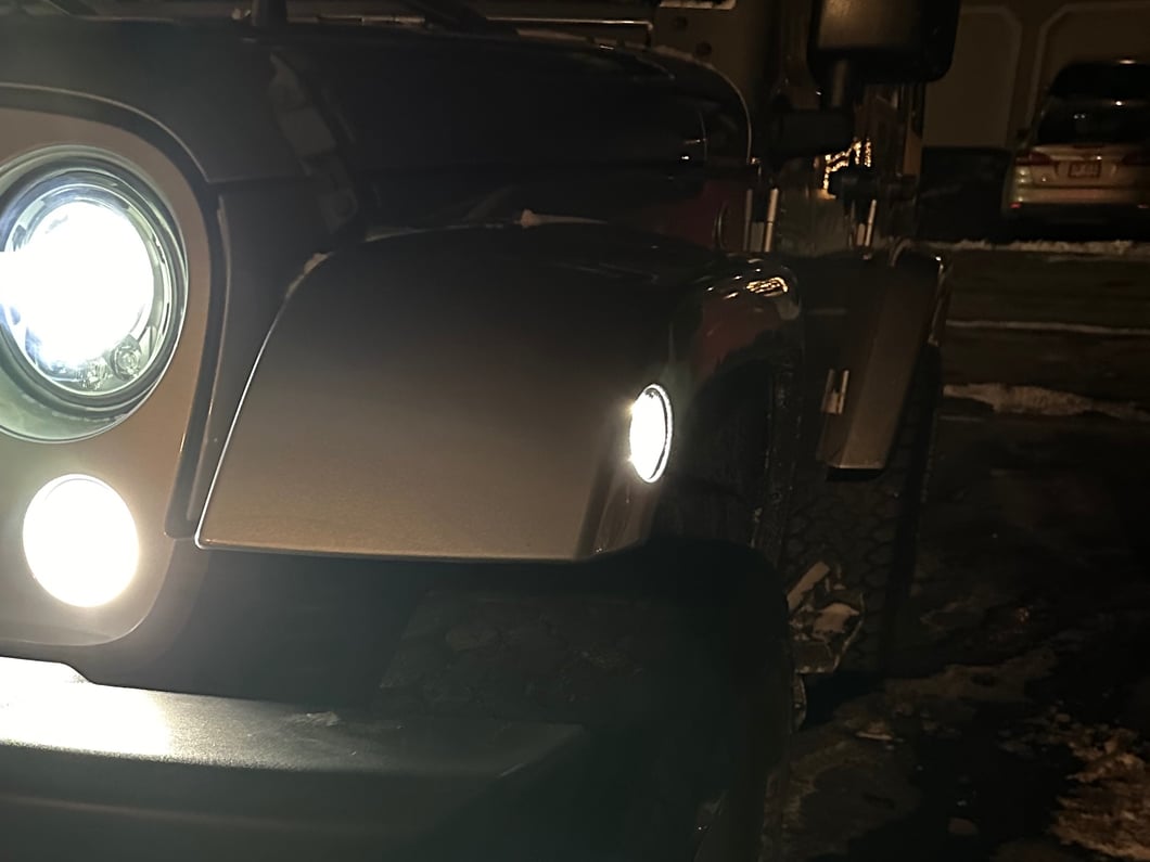 Raxiom Axial Series White LED Side Marker Lights; Smoked (07-18 Jeep Wrangler JK)