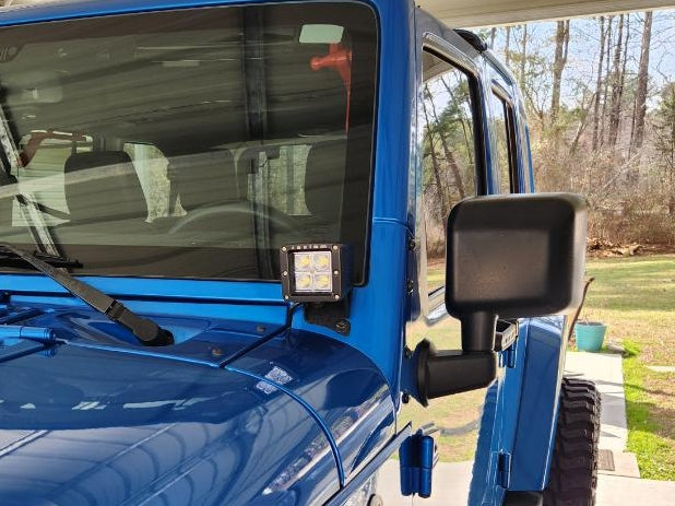 Raxiom Windshield Mounted Light Brackets (07-18 Jeep Wrangler JK)