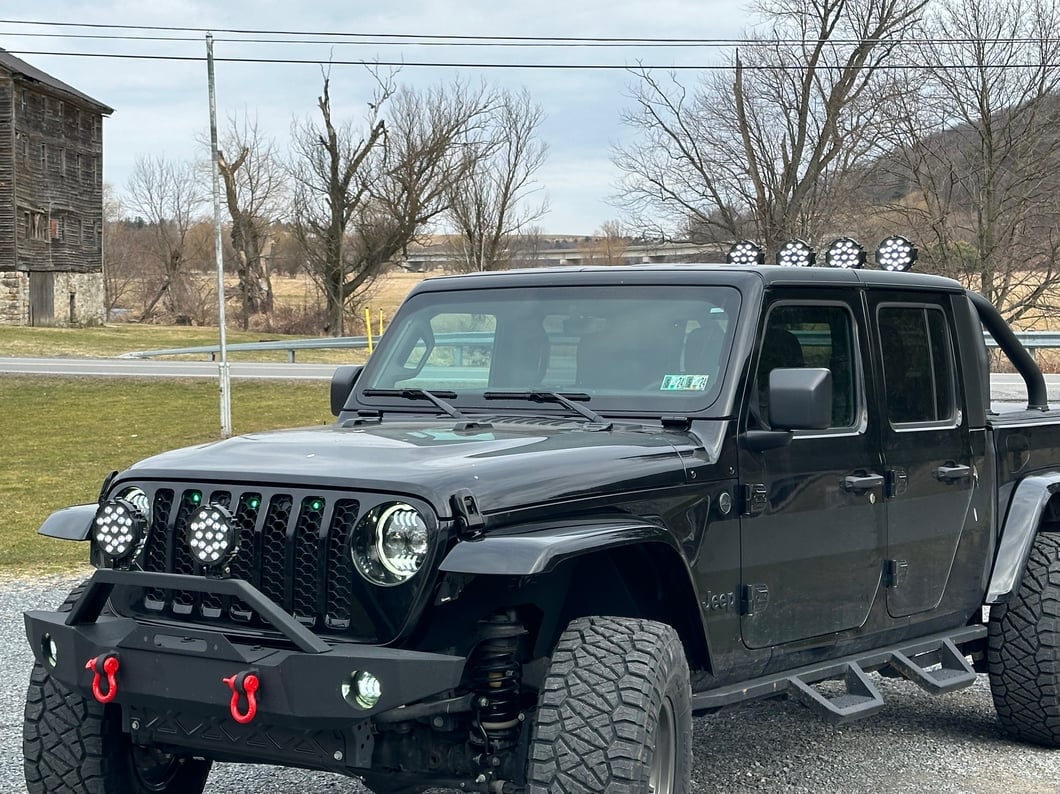 Raxiom Axial Series 9-Inch Angel Eye LED Headlights; Black Housing; Clear Lens (20-25 Jeep Gladiator JT)