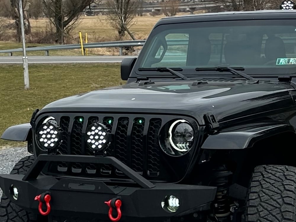 Raxiom Axial Series 9-Inch Angel Eye LED Headlights; Black Housing; Clear Lens (20-25 Jeep Gladiator JT)
