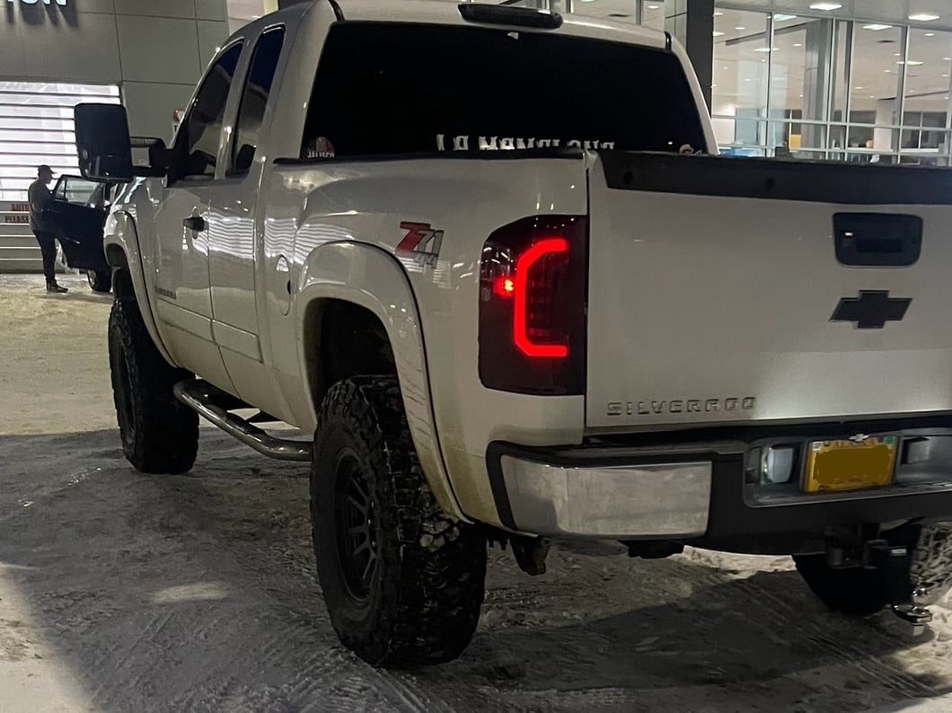 Raxiom Axial Series LED Tail Lights; Black Housing; Smoked Lens (07-13 Silverado 1500)