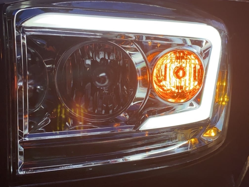 Raxiom Axial Series LED DRL Projector Headlights; Chrome Housing; Clear Lens (06-09 RAM 2500)