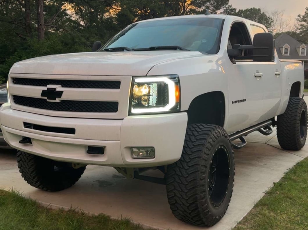 Raxiom LED Halo Surround Headlights; Black Housing; Clear Lens (07-13 Silverado 1500)