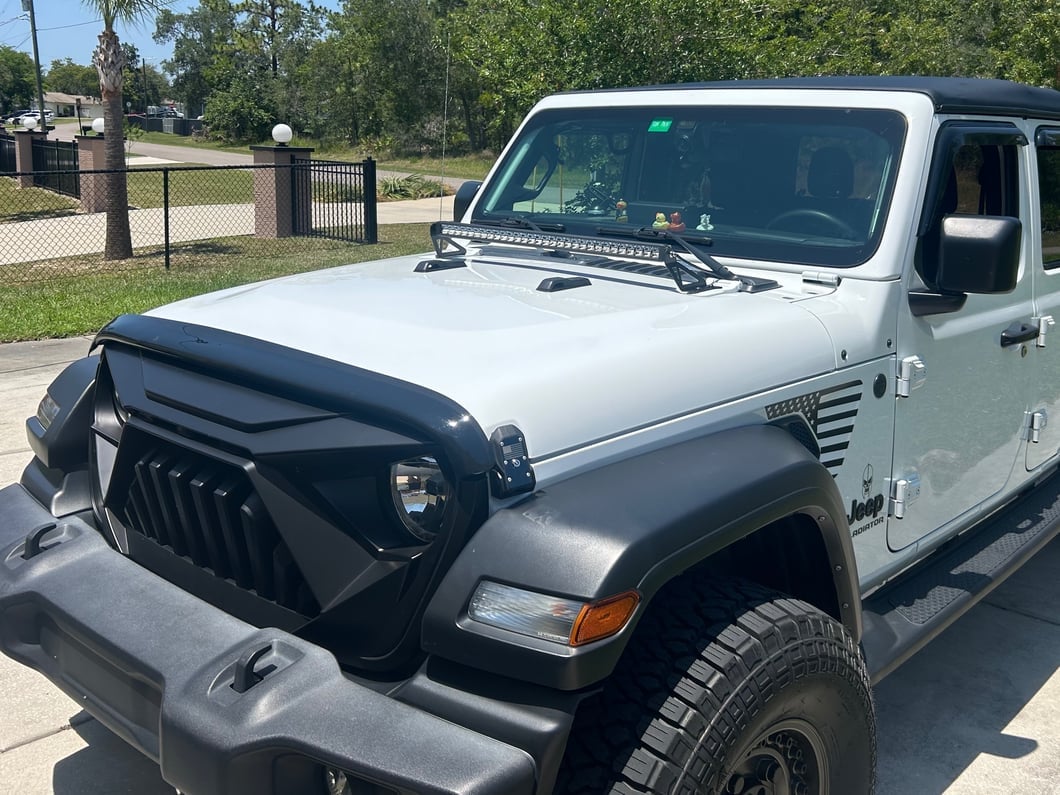 Raxiom Axial Series 30-Inch Single Row LED Light Bar with Hood Mounting Brackets (20-25 Jeep Gladiator JT)
