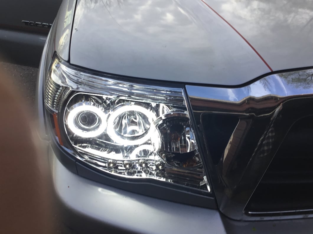 Raxiom Super White LED Halo Projector Headlights; Chrome Housing; Clear Lens (05-09 Tacoma)