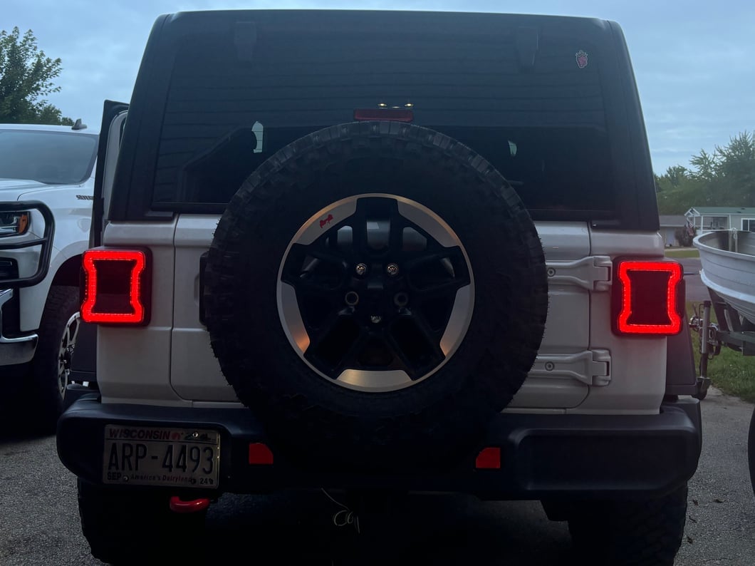 Raxiom LED Tail Lights; Red Housing; Smoked Lens (18-25 Jeep Wrangler JL w/ Factory Halogen Tail Lights & w/o Blind Spot Detection)