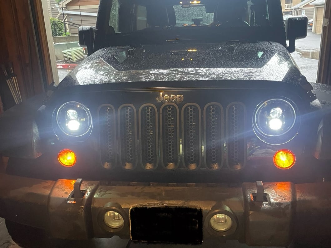 Raxiom Axial Series DB2 LED Headlights; Black Housing; Clear Lens (07-18 Jeep Wrangler JK)