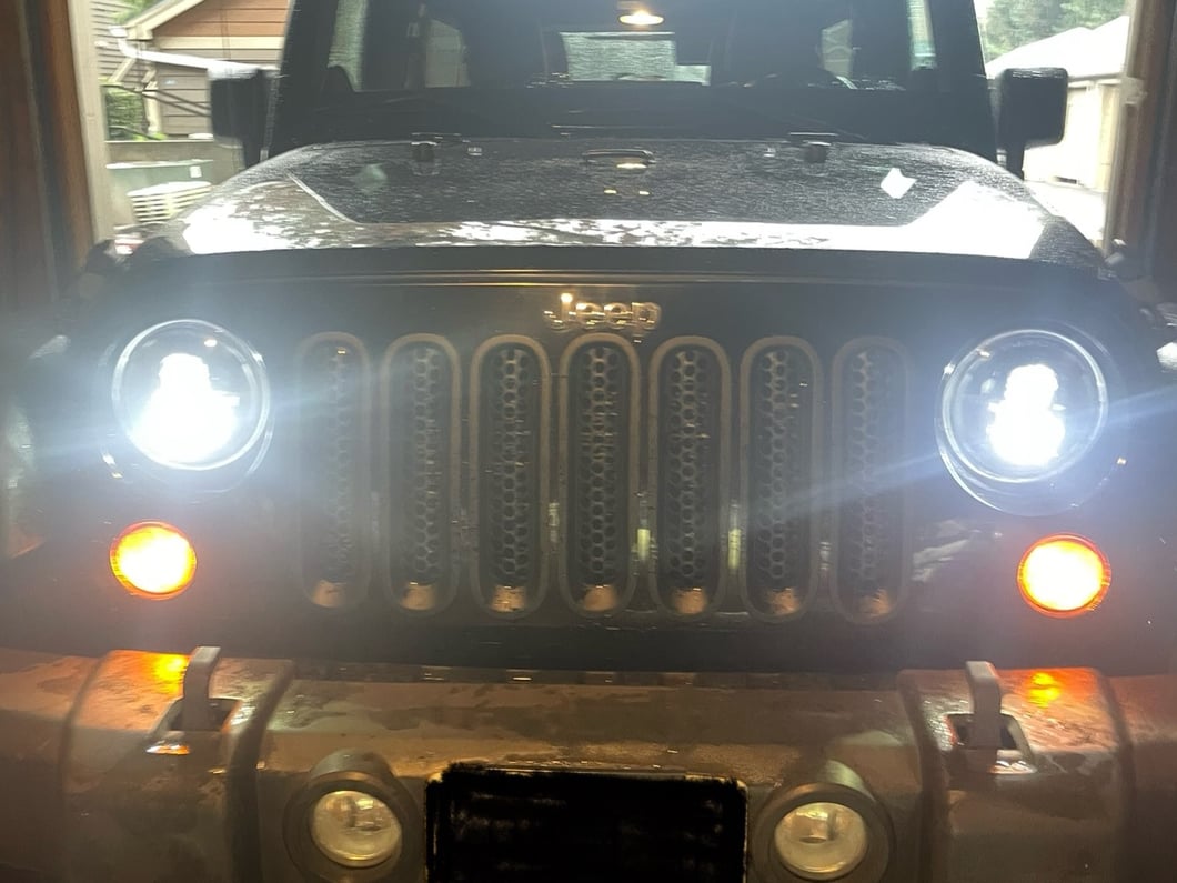 Raxiom Axial Series DB2 LED Headlights; Black Housing; Clear Lens (07-18 Jeep Wrangler JK)